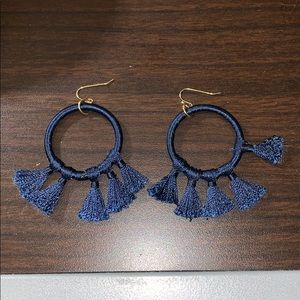 Navy Tassel Earrings